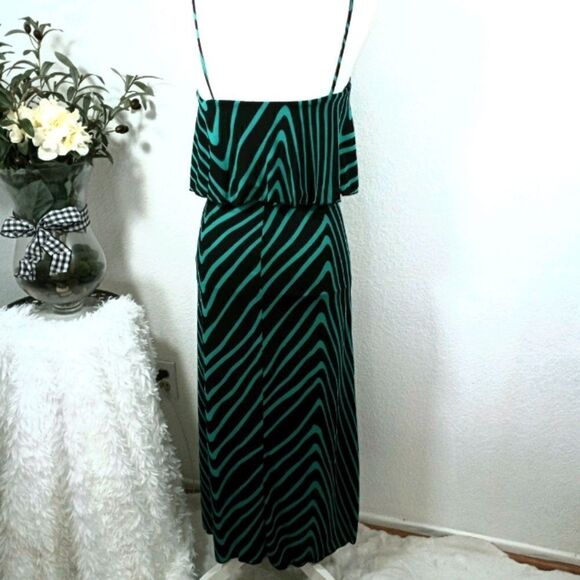 CHARLOTTE RUSSE BLACK & GREEN STRIPE MAXI DRESS XS - Picture 5 of 6
